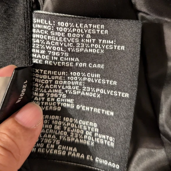 Michael Kors black leather jacket women size large - Picture 8 of 8